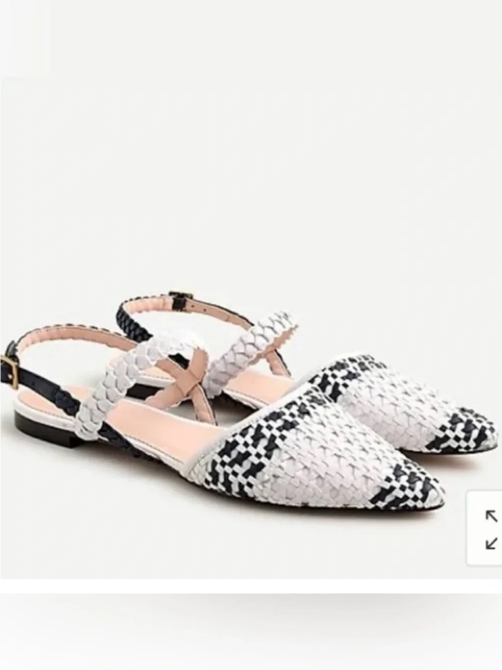 J. Crew Pointed Toe Woven Ankle Strap Sandal Size 8.5